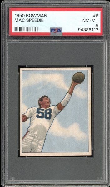 1950 Bowman #8 Mac Speedie PSA 8 NM-MT