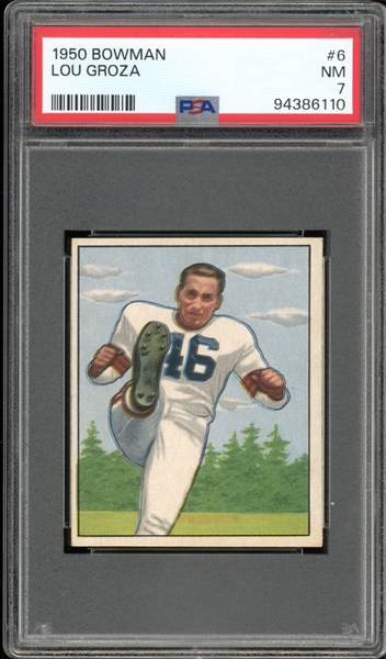 1950 Bowman #6 Lou Groza PSA 7 NM