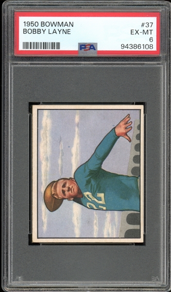 1950 Bowman #37 Bobby Layne PSA 6 EX-MT