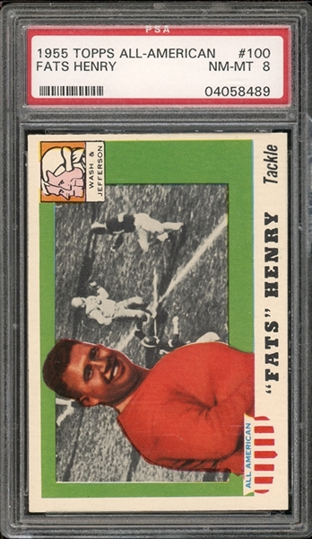 1955 Topps All-American #100 Fats Henry PSA 8 NM-MT