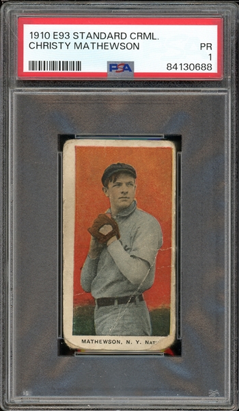 1910 E93 Standard Caramel Christy Mathewson PSA 1 PR