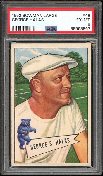 1952 Bowman Large #48 George Halas PSA 6 EX-MT