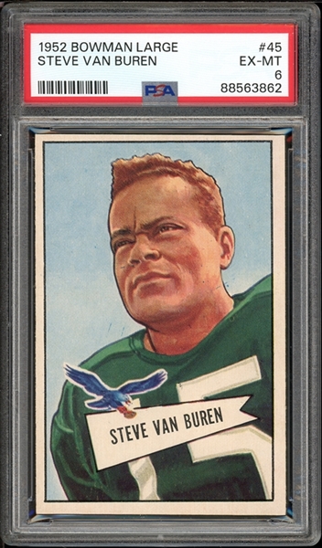 1952 Bowman Large #45 Steve Van Buren PSA 6 EX-MT