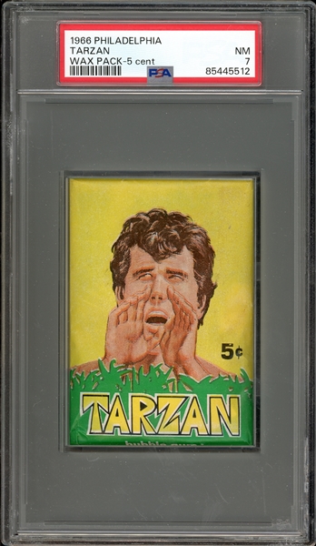 1966 Philadelphia Tarzan Wax Pack-5 Cent PSA 7 NM