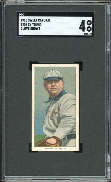 1909-11 T206 Sweet Caporal 350/30 Cy Young Glove Shows SGC 4 VG-EX