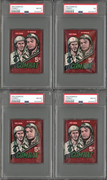 1964 Donruss Combat Wax Pack Group Of (4)Four PSA Graded