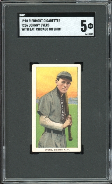 1909-11 T206 Piedmont 350/25 Johnny Evers SGC 5 EX