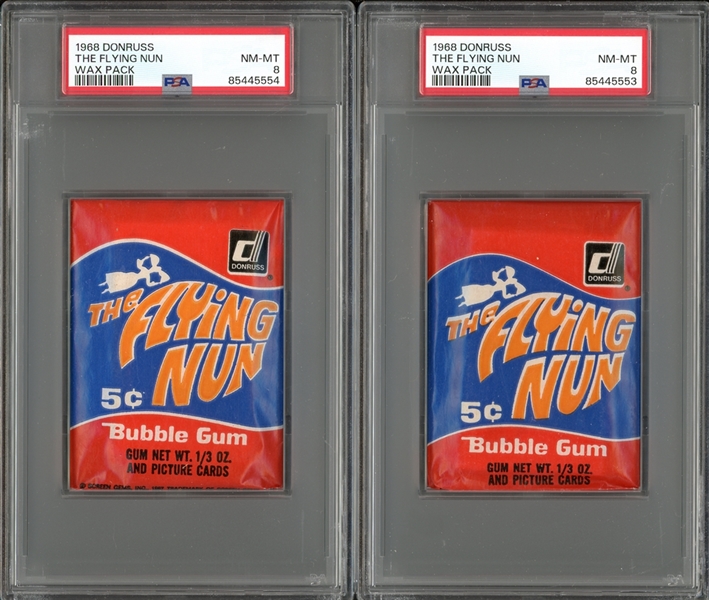 1968 Donruss The Flying Nun Wax Pack Group Of (2) Two PSA Graded