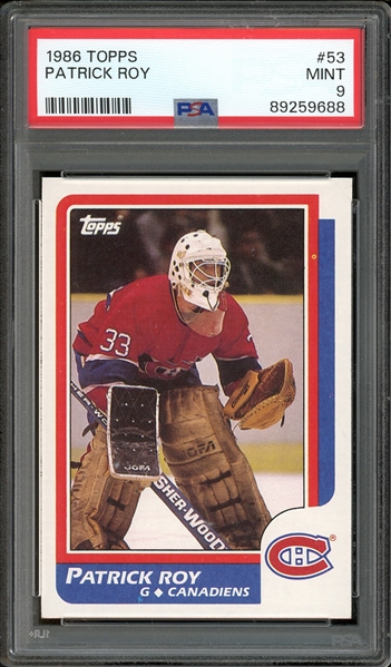 1986 Topps #53 Patrick Roy PSA 9 MINT