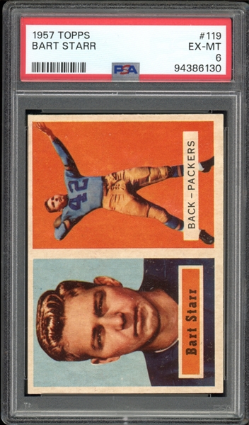 1957 Topps #119 Bart Starr PSA 6 EX-MT