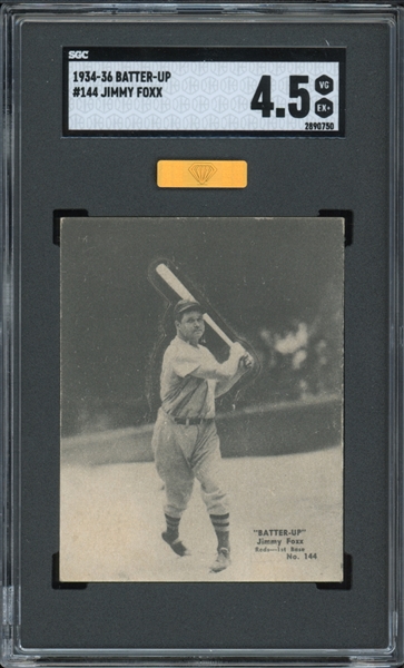 1934-36 Batter-Up #144 Jimmy Foxx SGC 4.5 VG-EX+ MBA Gold