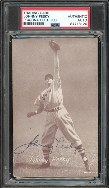 1947-66 Exhibits Johnny Pesky PSA/DNA Certified Authentic Auto 