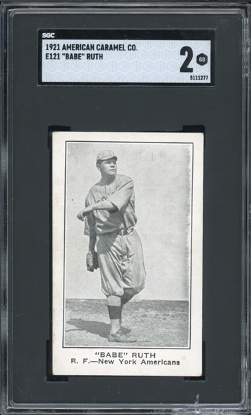 1921 American Caramel Co. E121 "Babe" Ruth SGC 2 GD