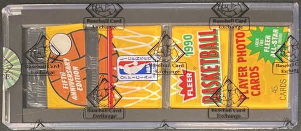 1990-91 Fleer Basketball Unopened Rack Rack With Jordan & Barkley Showing BBCE Authenticated