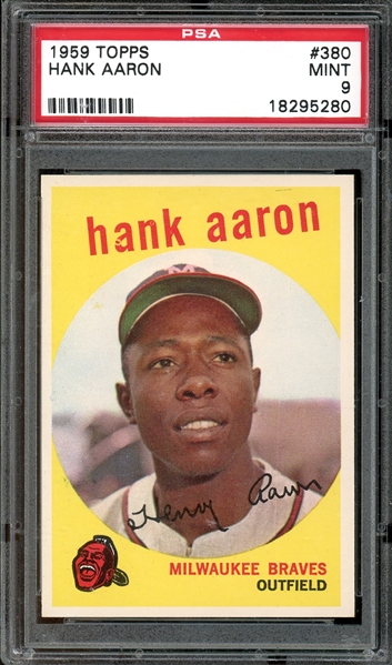 1959 Topps #380 Hank Aaron PSA 9 MINT