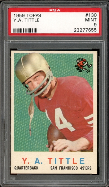 1959 Topps #130 Y.A. Tittle PSA 9 MINT