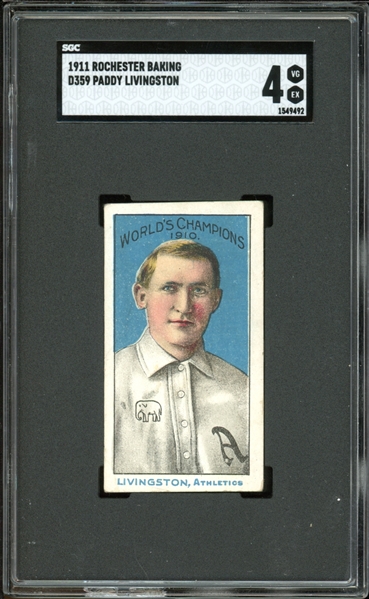 1911 Rochester Baking D359 Paddy Livingston SGC 4 VG-EX