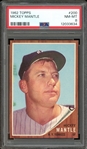 1962 Topps #200 Mickey Mantle PSA 8 NM-MT