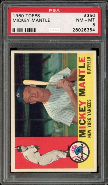 1960 Topps #350 Mickey Mantle PSA 8 NM-MT