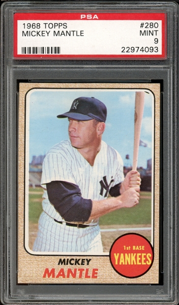 1968 Topps #280 Mickey Mantle PSA 9 MINT