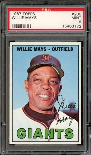 1967 Topps #200 Willie Mays PSA 9 MINT