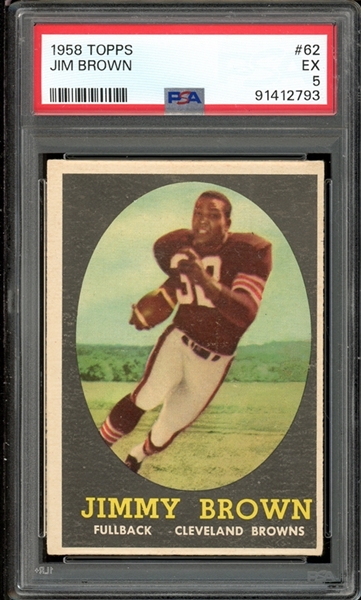 1958 Topps #62 Jim Brown PSA 5 EX