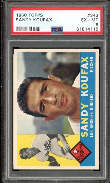 1960 Topps #343 Sandy Koufax PSA 6 EX-MT