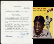 Impressive 1954 Topps Contract Signed By Willie Mays PSA/DNA