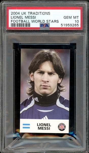 2004 UK Traditions Football World Stars Lionel Messi PSA 10 GEM MINT