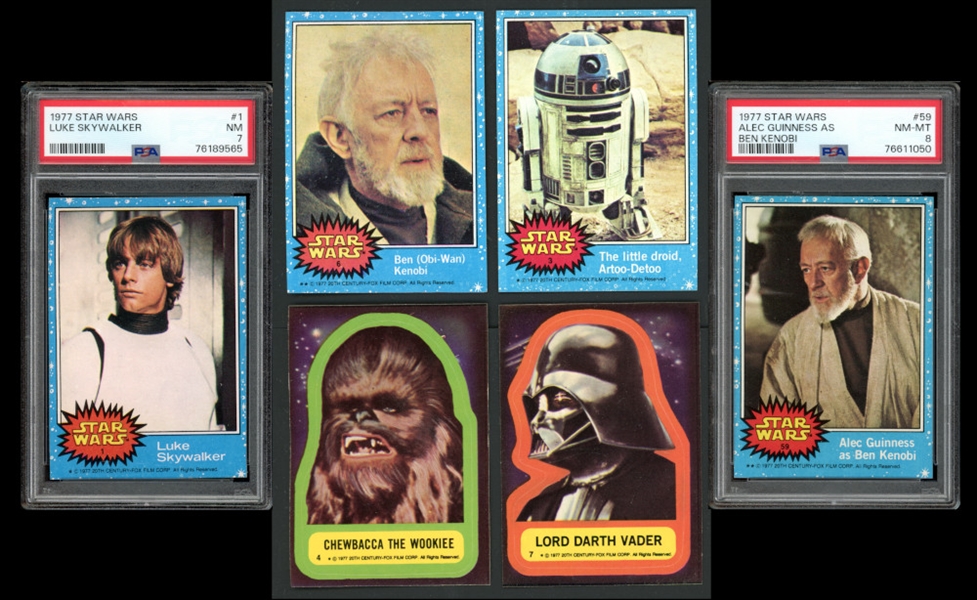 1977 Topps Star Wars Series I With Stickers Set And PSA 