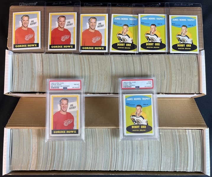 1969 O-Pee-Chee Hockey Vending Lot of Over 1600 Cards With Stars and HOFers