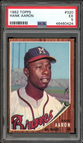 1962 Topps #320 Hank Aaron PSA 5 EX