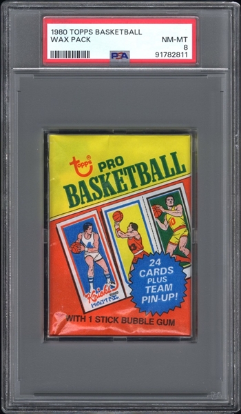 1980-81 Topps Basketball Unopened Wax Pack PSA 8 NM-MT