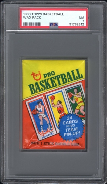 1980-81 Topps Basketball Unopened Wax Pack PSA 7 NM