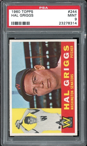 1960 Topps #244 Hal Griggs PSA 9 MINT