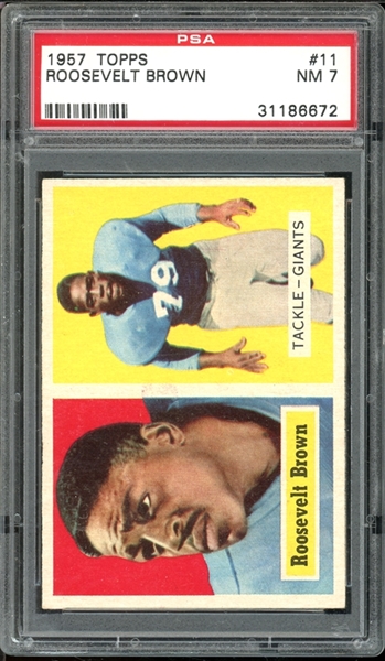 1957 Topps #11 Roosevelt Brown PSA 7 NM