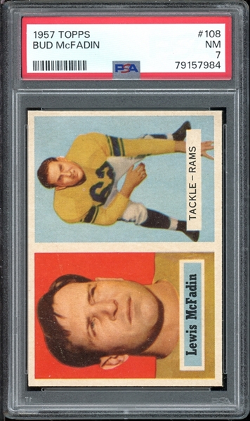 1957 Topps #108 Bud McFadin PSA 7 NM