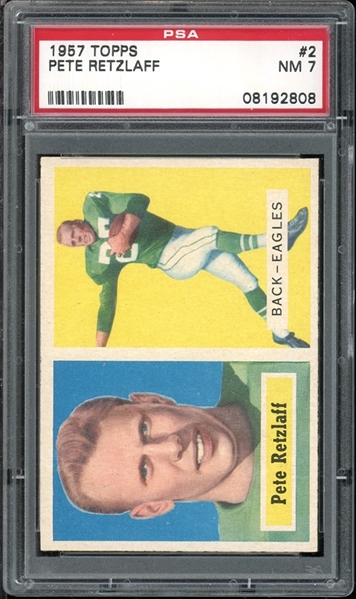 1957 Topps #2 Pete Retzlaff PSA 7 NM