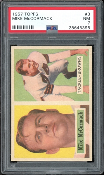 1957 Topps #3 Mike McCormack PSA 7 NM