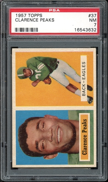 1957 Topps #37 Clarence Peaks PSA 7 NM