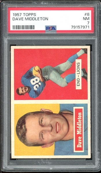 1957 Topps #8 Dave Middleton PSA 7 NM