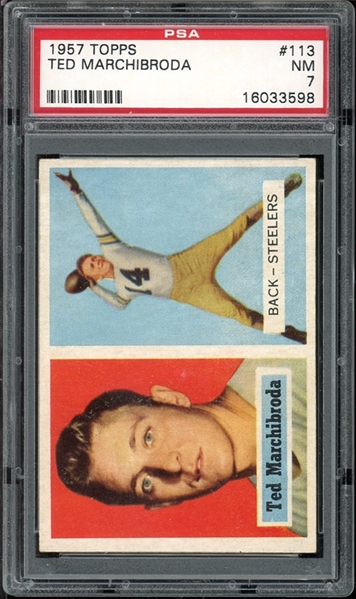 1957 Topps #113 Ted Marchibroda PSA 7 NM