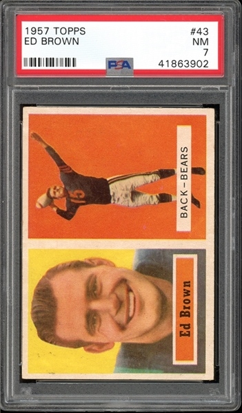 1957 Topps #43 Ed Brown PSA 7 NM