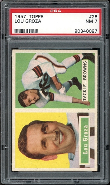 1957 Topps #28 Lou Groza PSA 7 NM