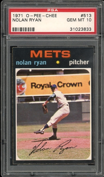 1971 O-Pee-Chee #513 Nolan Ryan PSA 10 GEM MINT 