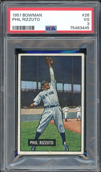 1951 Bowman #26 Phil Rizzuto PSA 3 VG