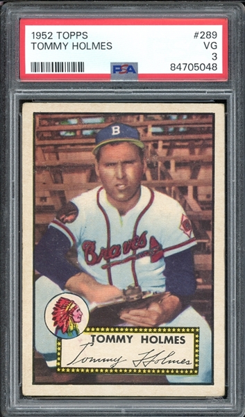 1952 Topps #289 Tommy Holmes PSA 3 VG