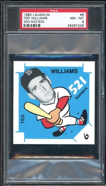 1980 Laughlin #6 Ted Williams 300/400/500 PSA 8 NM-MT