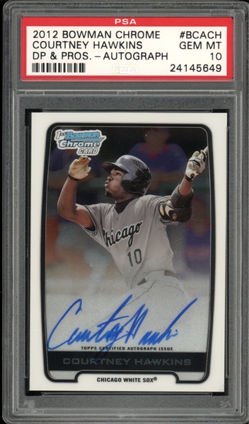 2012 Bowman Chrome Draft Picks & Prospects #BCACH Courtney Hawkins Autograph PSA 10 GEM MINT