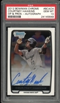 2012 Bowman Chrome Draft Picks & Prospects #BCACH Courtney Hawkins Autograph PSA 10 GEM MINT